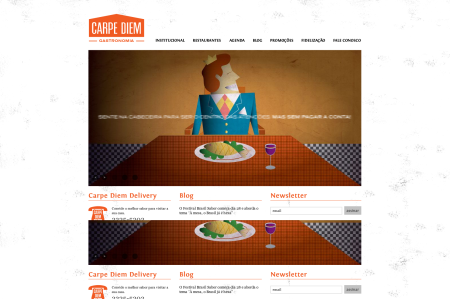 Webdesign done at Radiola Design & Publicidade for Carpe Diem Restaurante.